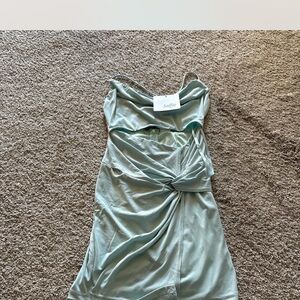 Selfie Leslie Teal Mini Dress with Knot Detail